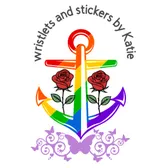 Wristlet and stickers by Katie