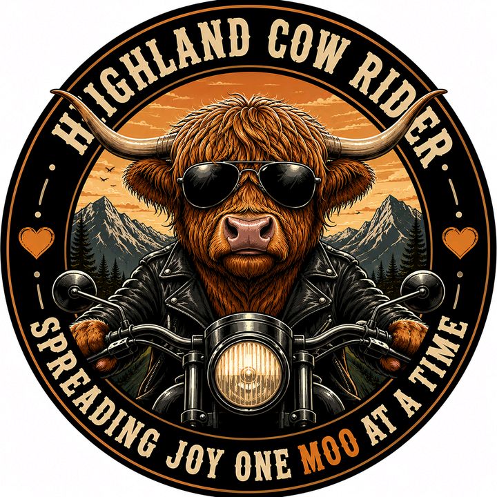 Highland Cow Rider 🐮🏍