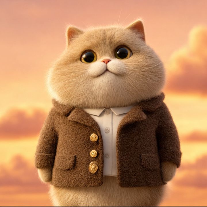 fat cat in a little coat