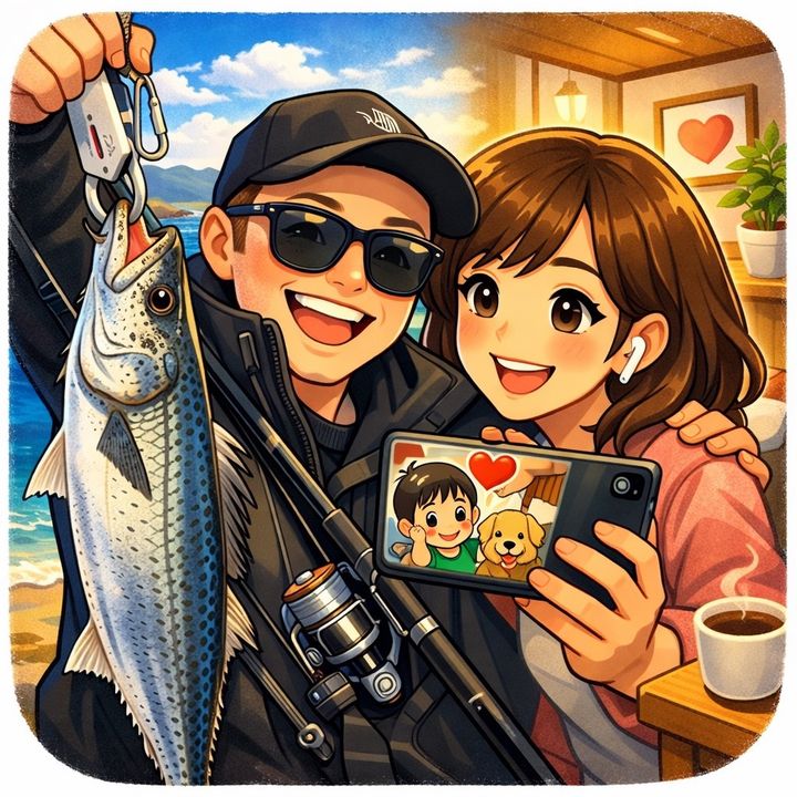 釣り好きパパ&お留守番ママ